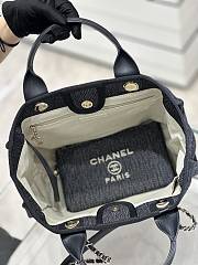 Chanel Deauville Tote Black Denim Top Handles - 34.5x26x15cm - 2