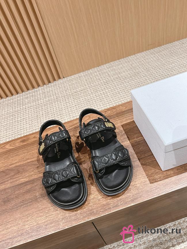 Dior Black Lambskin Sandals - 1