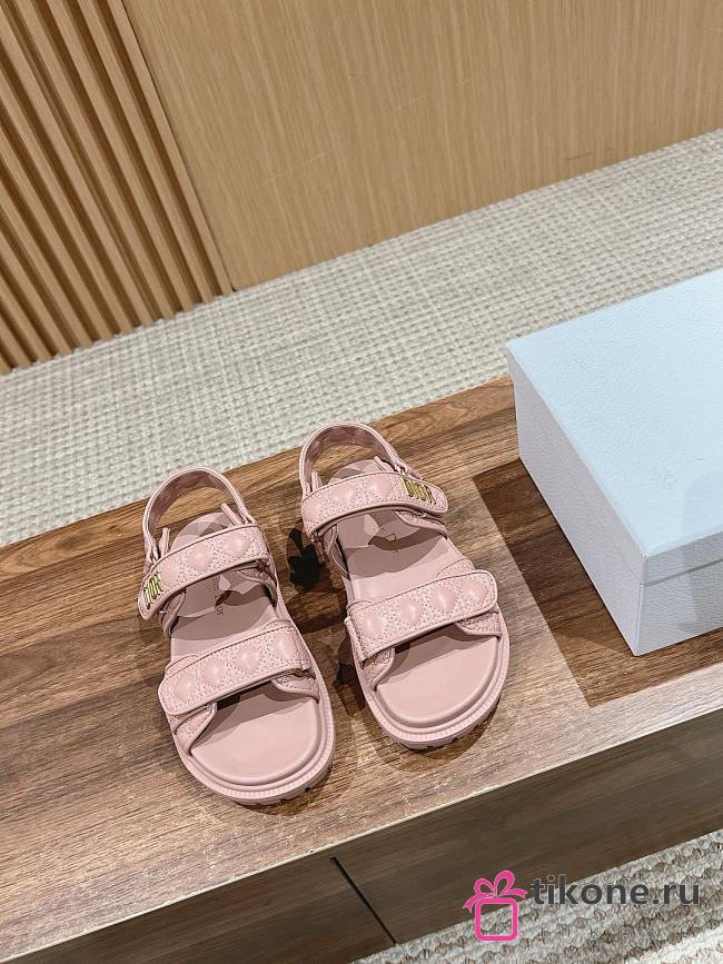 Dior Pink Lambskin Sandals - 1
