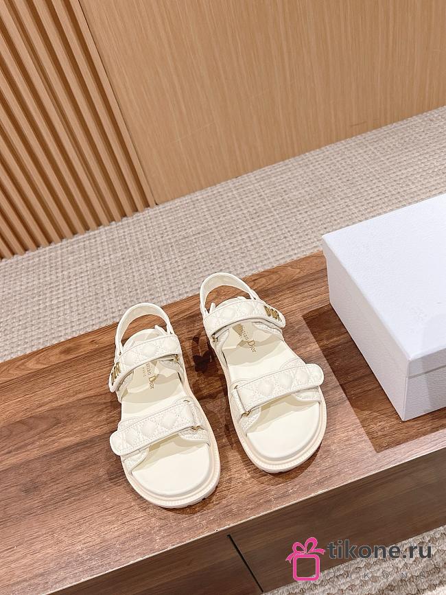Dior White Lambskin Sandals - 1
