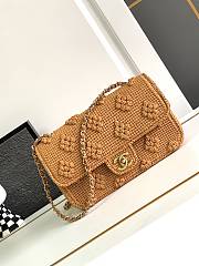 Chanel Mini Flap Bag Brown Raffia  25cm - 1