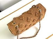 Chanel Mini Flap Bag Brown Raffia  25cm - 5