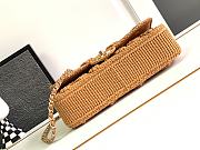 Chanel Mini Flap Bag Brown Raffia  25cm - 4