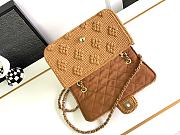 Chanel Mini Flap Bag Brown Raffia  25cm - 3