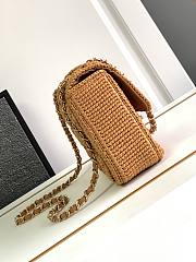 Chanel Mini Flap Bag Brown Raffia  25cm - 2