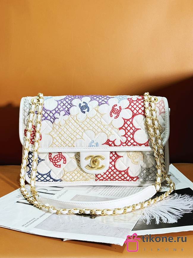 Chanel Flap Bag Lace Patchwork Multicolor 25cm - 1