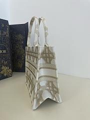 Dior White and Gold-Tone Macrocannage Embroidery Tote - 26x22x8cm - 5