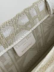 Dior Large White & Gold-Tone Embroidery Tote - 36x18x28cm - 2