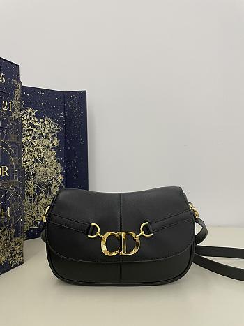 Dior Small CD Besace Bag Black Calfskin - 24x6x13cm