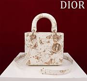 Dior Lady Gold Tone White Butterfly Zodiac Embroidery 24cm - 1