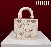 Dior Lady Gold Tone White Butterfly Zodiac Embroidery 24cm - 5