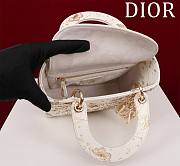 Dior Lady Gold Tone White Butterfly Zodiac Embroidery 24cm - 4