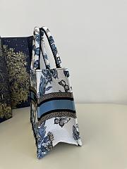 Dior Small Tote Blue Toile de Jouy Mexico Embroidery - 26x8x22cm - 4