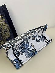 Dior Small Tote Blue Toile de Jouy Mexico Embroidery - 26x8x22cm - 2