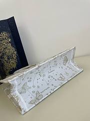 Dior Small Book Tote Gold Tone White Butterfly Zodiac Embroidery 36.5cm - 3
