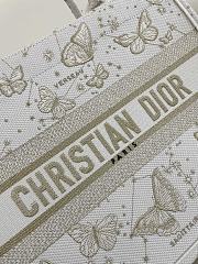 Dior Small Book Tote Gold Tone White Butterfly Zodiac Embroidery 36.5cm - 2