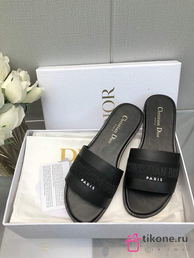 Dior SS24 Black Slippers - 1