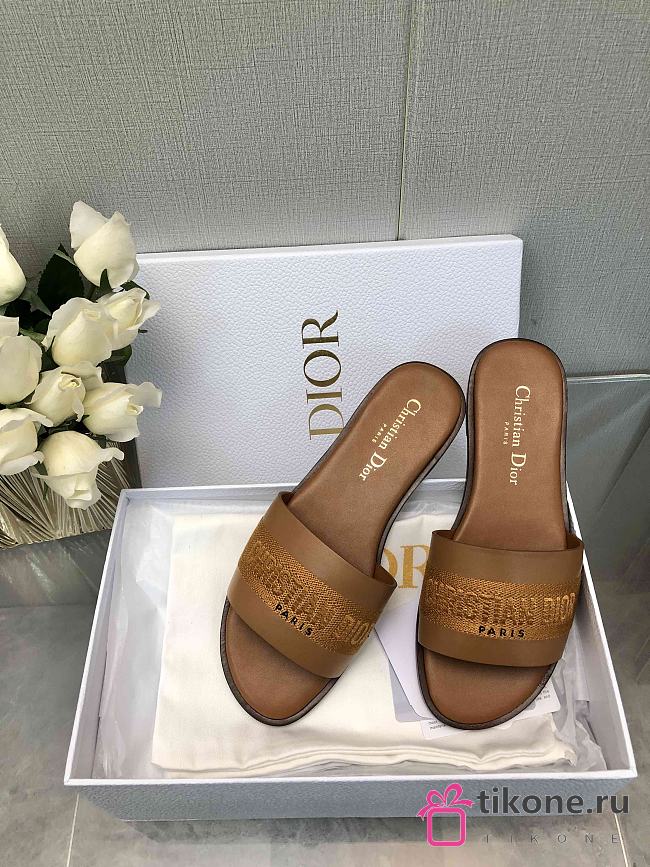 Dior SS24 Brown Slippers - 1