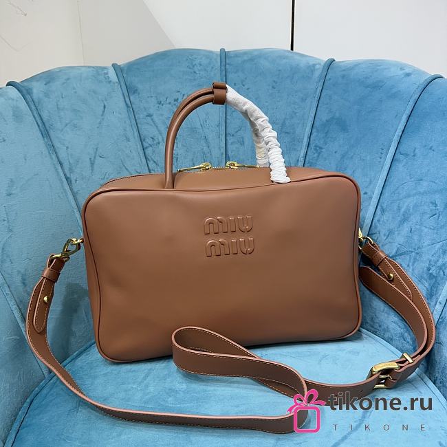 Miumiu Arcadie In Brown Leather Bag - 34x23x11cm - 1