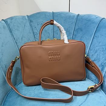 Miumiu Arcadie In Brown Leather Bag - 34x23x11cm
