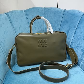 Miumiu Arcadie In Green Leather Bag - 34x23x11cm