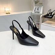 Versace Black Leather Slingback Pumps - 1