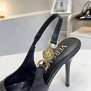 Versace Black Leather Slingback Pumps - 2