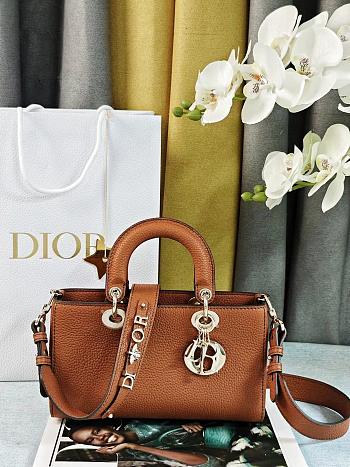 Dior Lady D-Sire My ABCDior In Brown Leather - 26x15x8cm