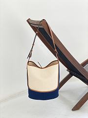 Loewe Hobo Bag In Blue Canvas & Calfskin - 32x26x13cm - 1