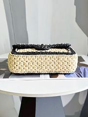 Chanel FlapBag Raffia In White&Black 23cm - 3