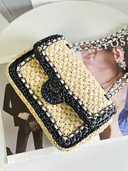 Chanel FlapBag Raffia In White&Black 23cm - 4