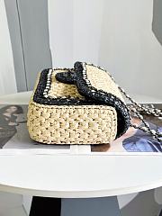 Chanel FlapBag Raffia In White&Black 23cm - 2