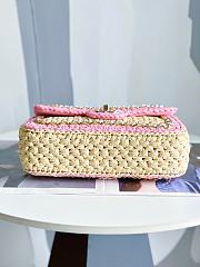 Chanel FlapBag Raffia In Pink&Natural 23cm - 2