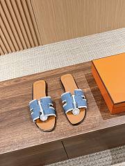 Hermes Oran 2024 In Blue Slippers 01 - 1