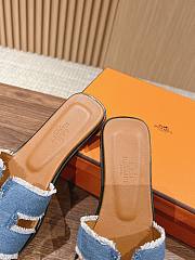 Hermes Oran 2024 In Blue Slippers 01 - 4