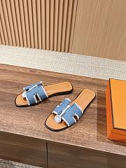 Hermes Oran 2024 In Blue Slippers 01 - 5