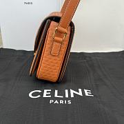 Celine Teen Triomphe In Brown Leather - 18.5x13.5x7cm - 5