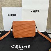 Celine Teen Triomphe In Brown Leather - 18.5x13.5x7cm - 4