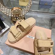 Miumiu Raffia Slippers - 4