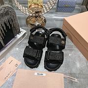 Miumiu Black Raffia Sandals - 1