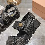 Miumiu Black Raffia Sandals - 2