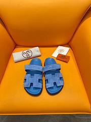 Hermes Chypre In Blue Sandals - 1