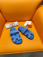 Hermes Chypre In Blue Sandals - 4