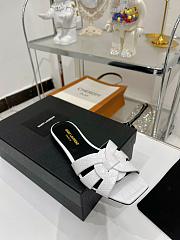 YSL Tribute White Crocodile Slippers - 4