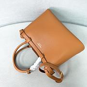 Prada Buckle Large Brown Leather Handbag With Belt - 35x25x14 - 2