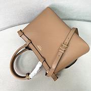 Prada Buckle Large Beige Leather Handbag With Belt - 35x25x14 - 4