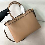 Prada Buckle Large Beige Leather Handbag With Belt - 35x25x14 - 3