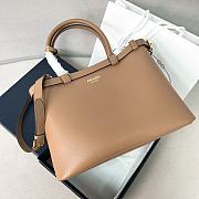 Prada Buckle Large Beige Leather Handbag With Belt - 35x25x14 - 2