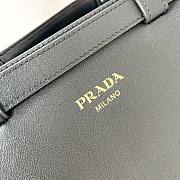 Prada Buckle Large Black Leather Handbag With Belt - 35x25x14cm - 2