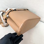 Prada Buckle Beige Leather Handbag With Belt - 28x18x10.5cm - 2